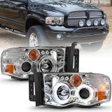 ANZO 2002-2005 Dodge Ram 1500 Projector Headlights w/ Halo Chrome Clear Amber thumbnail 8