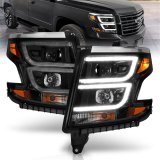 ANZO 2015-2020 Chevy Tahoe Projector Headlights Plank Style Black w/DRL thumbnail 7