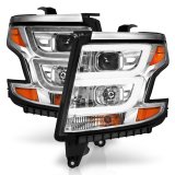 ANZO 2015-2020 Chevy Tahoe Projector Headlights Plank Style Chrome w/DRL thumbnail 1