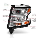 ANZO 2015-2020 Chevy Tahoe Projector Headlights Plank Style Chrome w/DRL thumbnail 2