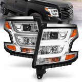 ANZO 2015-2020 Chevy Tahoe Projector Headlights Plank Style Chrome w/DRL thumbnail 4