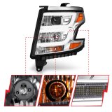 ANZO 2015-2020 Chevy Tahoe Projector Headlights Plank Style Chrome w/DRL thumbnail 5