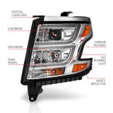 ANZO 2015-2020 Chevy Tahoe Projector Headlights Plank Style Chrome w/DRL thumbnail 7
