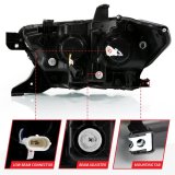 ANZO 2016-2018 Toyota Tacoma LED Projector Headlights Plank Style Black w/ Amber thumbnail 6