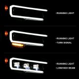 ANZO 2016-2018 Toyota Tacoma LED Projector Headlights Plank Style Black w/ Amber thumbnail 7
