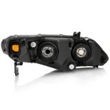 ANZO 2006-2011 Honda Civic 4 Door Crystal Headlight Black Amber (OE Replacement) thumbnail 6