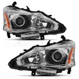 ANZO 2013-2015 Nissan Altima Projector Headlight Chrome Amber thumbnail 1