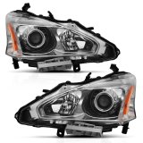 ANZO 2013-2015 Nissan Altima Projector Headlight Chrome Amber thumbnail 5