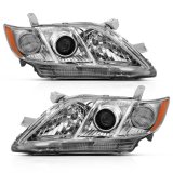 ANZO 2007-2009 Toyota Camry Projector Headlight Chrome Amber (OE Replacement) thumbnail 6