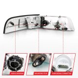 ANZO 1998-2005 Ford Crown Victoria Crystal Headlight Chrome With Bumper Light (OE) thumbnail 4