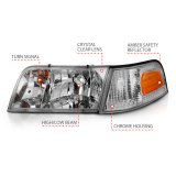 ANZO 1998-2005 Ford Crown Victoria Crystal Headlight Chrome With Bumper Light (OE) thumbnail 8