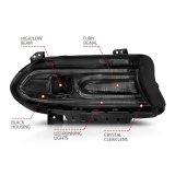 Anzo USA - Headlight Assemblies for 2015-2023 CHARGER 121559 Set, Projector thumbnail 6