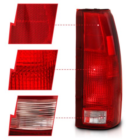ANZO 1988-1999 Chevy C1500 Taillight Red/Clear Lens (OE Replacement) thumbnail 8