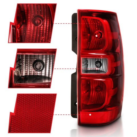 ANZO 2007-2014 Chevy Tahoe Taillight Red/Clear Lens (OE Replacement) thumbnail 1