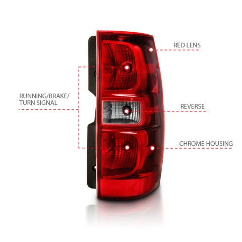 ANZO 2007-2014 Chevy Tahoe Taillight Red/Clear Lens (OE Replacement) thumbnail 9