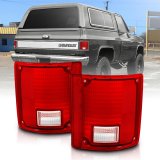 ANZO 1978-1991 Chevy Blazer Taillight Red/Clear Lens w/o Chrome Trim Fleetside (OE Replacement) thumbnail 1
