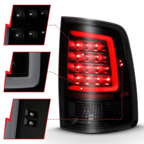 ANZO 2009-2018 Dodge Ram 1500 LED Taillight Plank Style Black w/Smoke Lens thumbnail 3