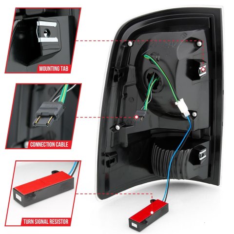 ANZO 2009-2018 Dodge Ram 1500 LED Taillight Plank Style Black w/Smoke Lens thumbnail 5