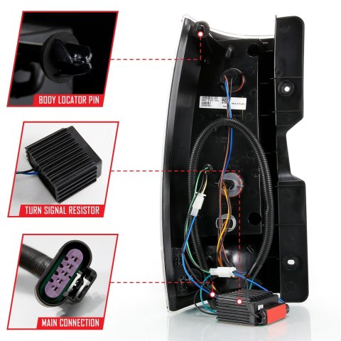 ANZO 2007-2014 Chevy Tahoe LED Taillight Plank Style Black w/Clear Lens thumbnail 1