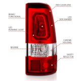 ANZO 1999-2002 Chevy Silverado 1500 LED Taillights Plank Style Chrome With Red/Clear Lens thumbnail 5