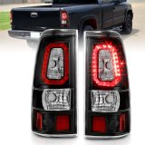 ANZO 2003-2006 Chevy Silverado 1500 LED Taillights Plank Style Black w/Clear Lens thumbnail 7