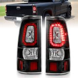 ANZO 2003-2006 Chevy Silverado 1500 LED Taillights Plank Style Black w/Clear Lens thumbnail 8