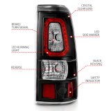 ANZO 2003-2006 Chevy Silverado 1500 LED Taillights Plank Style Black w/Clear Lens thumbnail 9