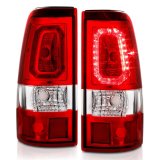 ANZO 2003-2006 Chevy Silverado 1500 LED Taillights Plank Style Chrome With Red/Clear Lens thumbnail 2