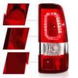 ANZO 2003-2006 Chevy Silverado 1500 LED Taillights Plank Style Chrome With Red/Clear Lens thumbnail 3