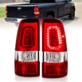 ANZO 2003-2006 Chevy Silverado 1500 LED Taillights Plank Style Chrome With Red/Clear Lens thumbnail 7