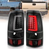 ANZO 1999-2002 Chevy Silverado 1500 LED Taillights Plank Style Black w/Clear Lens thumbnail 1