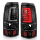 ANZO 1999-2002 Chevy Silverado 1500 LED Taillights Plank Style Black w/Clear Lens thumbnail 2