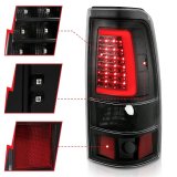 ANZO 1999-2002 Chevy Silverado 1500 LED Taillights Plank Style Black w/Clear Lens thumbnail 3