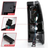 ANZO 1999-2002 Chevy Silverado 1500 LED Taillights Plank Style Black w/Clear Lens thumbnail 6