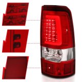 ANZO 1999-2002 Chevy Silverado 1500 LED Taillights Plank Style Chrome With Red/Clear Lens thumbnail 5