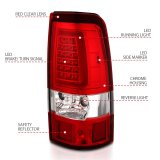 ANZO 1999-2002 Chevy Silverado 1500 LED Taillights Plank Style Chrome With Red/Clear Lens thumbnail 6