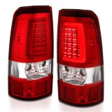 ANZO 2003-2006 Chevy Silverado 1500 LED Taillights Plank Style Chrome With Red/Clear Lens thumbnail 2