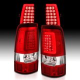 ANZO 2003-2006 Chevy Silverado 1500 LED Taillights Plank Style Chrome With Red/Clear Lens thumbnail 3