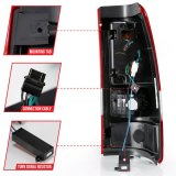 ANZO 2003-2006 Chevy Silverado 1500 LED Taillights Plank Style Chrome With Red/Clear Lens thumbnail 4