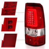 ANZO 2003-2006 Chevy Silverado 1500 LED Taillights Plank Style Chrome With Red/Clear Lens thumbnail 5