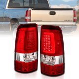 ANZO 2003-2006 Chevy Silverado 1500 LED Taillights Plank Style Chrome With Red/Clear Lens thumbnail 9
