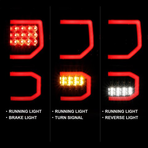ANZO 2007-2013 Toyota Tundra LED Taillights Plank Style Black w/Clear Lens thumbnail 2