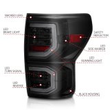 ANZO 2007-2013 Toyota Tundra LED Taillights Plank Style Black w/Smoke Lens thumbnail 6