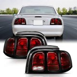 ANZO 1994-1998 Ford Mustang Taillight Dark Red Lens (OE Style) thumbnail 2