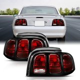 ANZO 1994-1998 Ford Mustang Taillight Dark Red Lens (OE Style) thumbnail 6