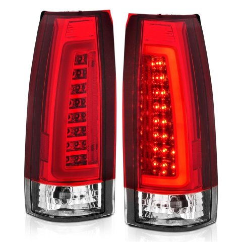 ANZO 1999-2000 Cadillac Escalade LED Taillights Chrome Housing Red/Clear Lens Pair thumbnail 3