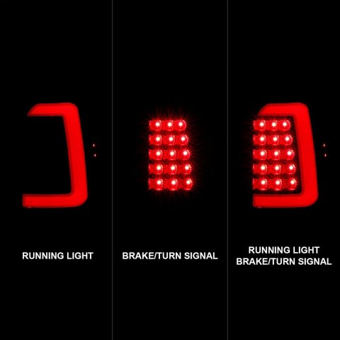 ANZO 1997-2004 Dodge Dakota LED Taillights Black Housing Clear Lens Pair thumbnail 6