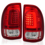 ANZO 1997-2004 Dodge Dakota LED Taillights Chrome Housing Red Lens Pair thumbnail 2