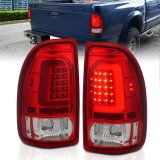 ANZO 1997-2004 Dodge Dakota LED Taillights Chrome Housing Red Lens Pair thumbnail 8