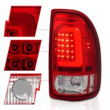 ANZO 1997-2004 Dodge Dakota LED Taillights Chrome Housing Red Lens Pair thumbnail 9